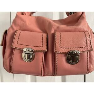 Marc Jacob Pink Leather Hobo Multipocket silvertone Blake Bag Dustbag  Italy